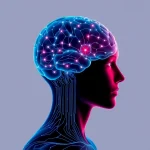 Futuristische Gehirn-Computer-Schnittstelle in einem Labor